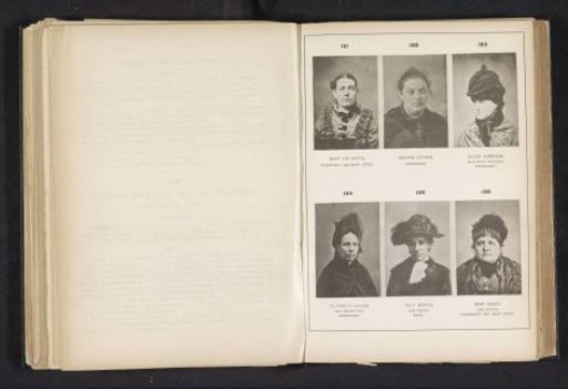 Six portraits of female pickpockets and swindlers