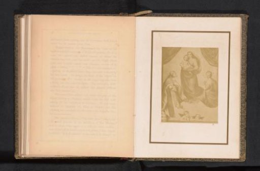 Photographic reproduction of a print after a painting, depicting the Sistine Madonna