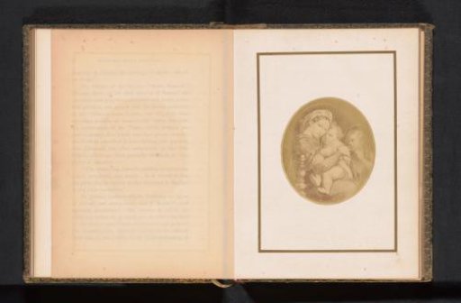 Photographic reproduction of a print after a painting, depicting the Madonna with the chair