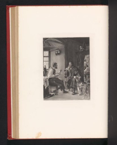 Photographic reproduction of an engraving after a painting by Albrecht Dürer depicting Hans Sachs visiting