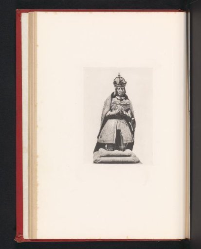 Photographic reproduction of a print of a sculpture of Emperor Maximilian I from the Court Church in Innsbruck