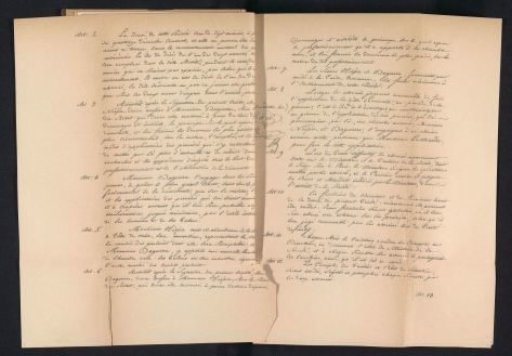 Photographic reproduction of the third page of the cooperation contract between Louis Daguerre and Nicéphore Niépce