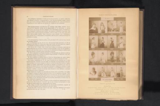 Sixteen portraits of Louise Théo and Jeanne Granier in various theatrical roles
