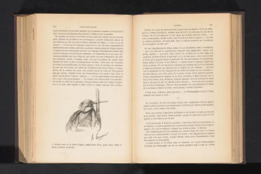 Photographic Reproduction of a Drawing of a Man with His Head in a Clamp