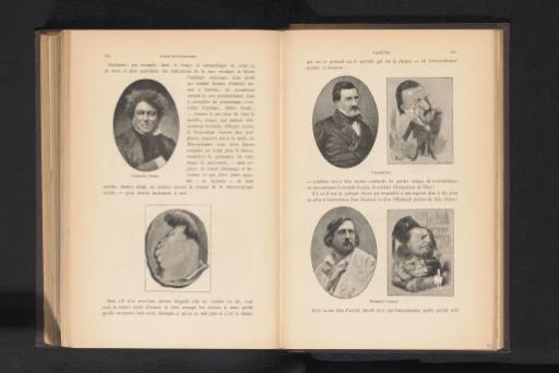 Portrait and photographic reproduction of a caricature of Alexandre Dumas