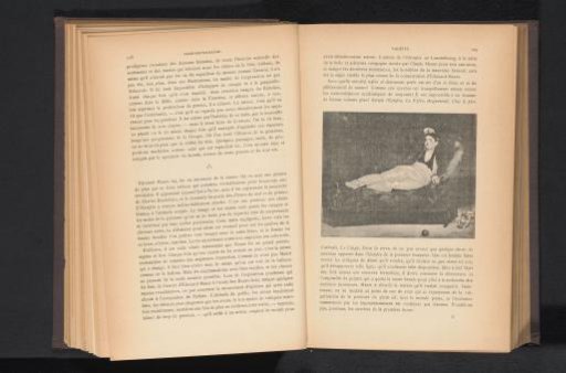 Photographic reproduction of a painting of a young woman in a Spanish costume on a sofa by Édouard Manet