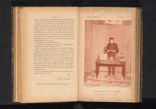 Man Making a Positive Print from a Negative with Magnesium Light