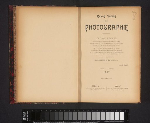 Revue suisse de photographie / Société genevoise de photographie (...) [et al.]