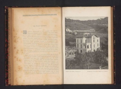 View of a villa in a mountainous landscape, probably in Switzerland