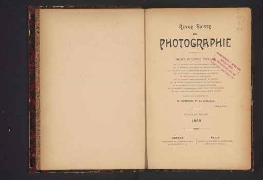Revue suisse de photographie / Société genevoise de photographie (...) [et al.]