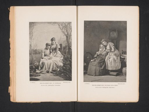 Portrait of two unknown women with an engagement ring