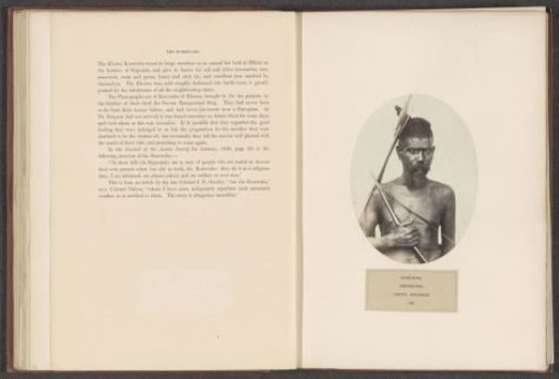 Portrait of an unknown man with a bow and arrow from the Korwa tribe of Chota Nagpur in eastern India