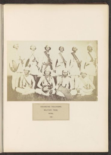 Portrait of ten warriors from the Gurung community of Nepal