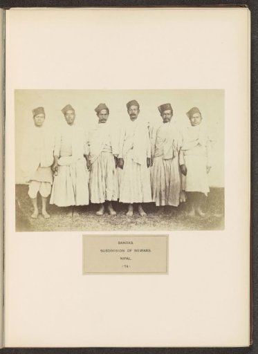 Portrait of six men from the Newar community of Nepal