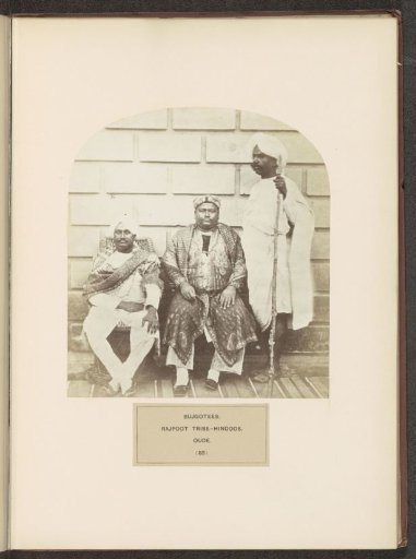 Portrait of three unknown men from the Bachgoti Rajput community of Awadh, Uttar Pradesh, India