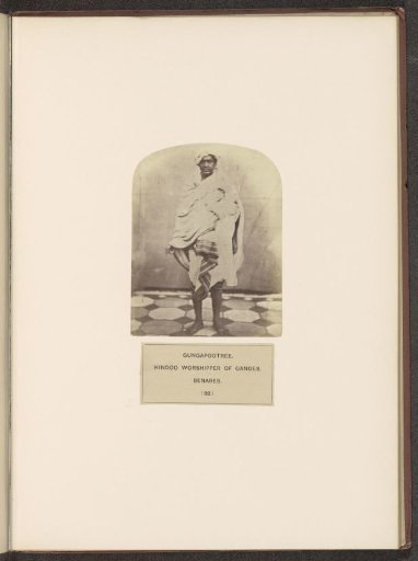 Portrait of an unknown man from the Gangaputra Brahmin community of Varanasi, Uttar Pradesh, India
