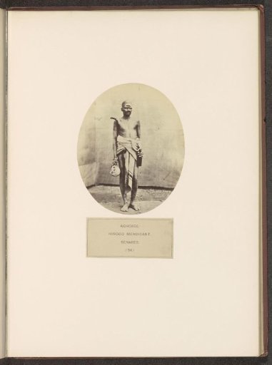 Portrait of an unknown man from the Aghori mendicant community of Varanasi, Uttar Pradesh, India
