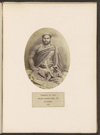 Portrait of Tej Sing, a man from the Thakur community (noblemen) from Aligarh, Uttar Pradesh, India