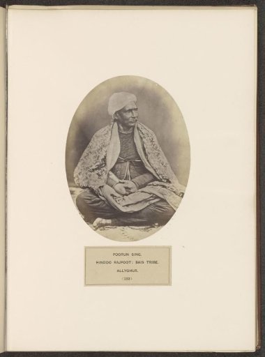 Portrait of Poorun Sing, a man from the Rajput community of Aligarh, Uttar Pradesh, India