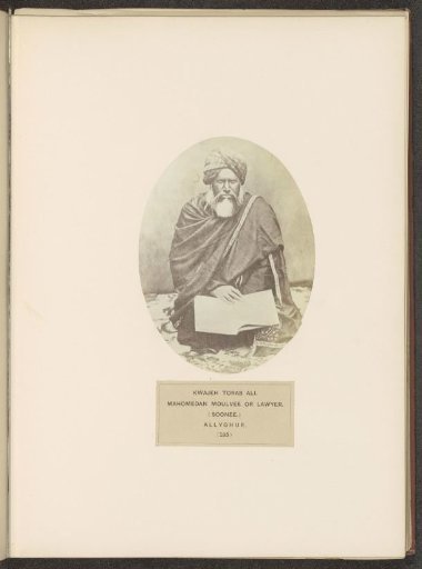 Portrait of Kwajeh Torab Ali, an Islamic lawyer from Aligarh, Uttar Pradesh, India