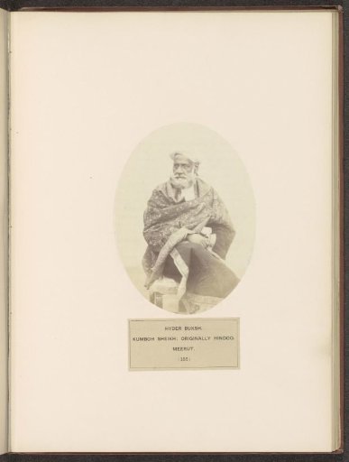 Portrait of Hyder Buksh, a Man of the Shaikh Community of Meerut, Uttar Pradesh, India