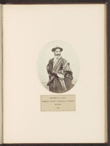 Portrait of Mobarik Ali Khan, a Man of the Shaikh Community of Meerut, Uttar Pradesh, India