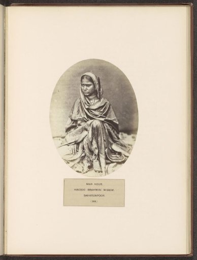 Portrait of Man Kour, a Widow from Saharanpur, Uttar Pradesh, India