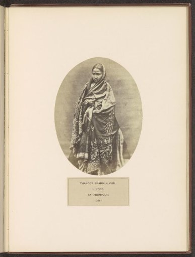 Portrait of an unknown woman from the Thakur community of Saharanpur, Uttar Pradesh, India