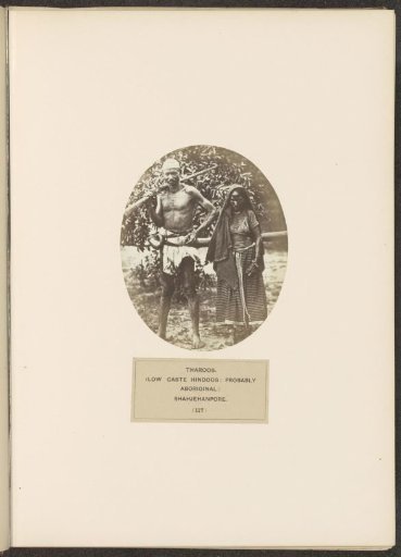 Portrait of two unknown people from the Tharu community of Shahjahanpur, Uttar Pradesh, India