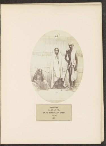 Three people from the Sansias tribe in Delhi, India