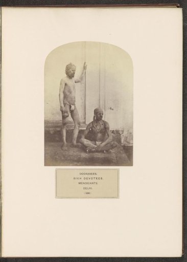 Portrait of two mendicants from the Udasi community of Sikhism in Delhi, India