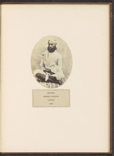 Portrait of an unknown trader from the Khatri community of Lahore, Punjab, Pakistan