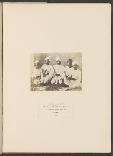 Portrait of five unknown men from the Turi tribe of Hazara, Khyber Pakhtunkhwa, Pakistan