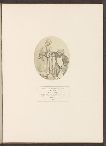 Portrait of Khwajah Mahomed Khan and his son from the Khattak tribe of Kohat, Khyber Pakhtunkhwa, Pakistan