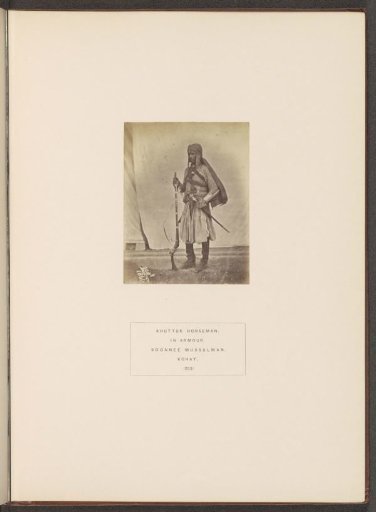 Portrait of a horseman with a musket and sabre from the Khattak tribe of Kohat, Khyber Pakhtunkhwa, Pakistan