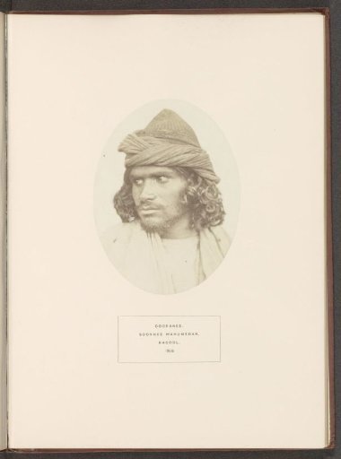 Portrait of an unknown man from the Durrani tribe of Kabul, Afghanistan