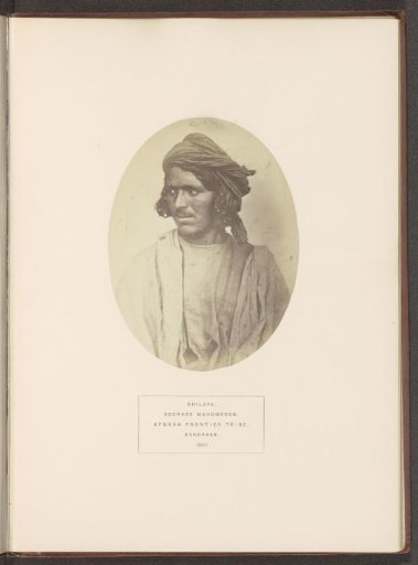 Portrait of an unknown man from the Ghilzai tribe of Kandahar, Afghanistan