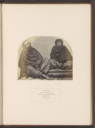 Portrait of two unknown agriculturists from the Kathia tribe of Multan, Punjab, Pakistan