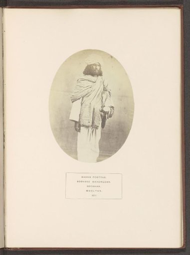 Portrait of an unknown man from the Daodpotra clan of Multan, Punjab, Pakistan
