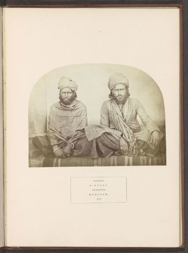 Portrait of two unknown men from the Kamboj community of Multan, Punjab, Pakistan
