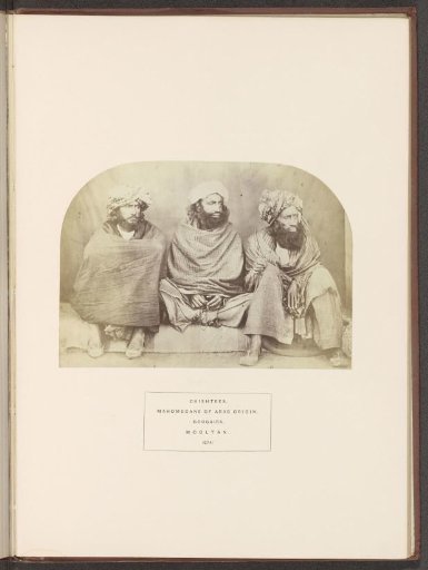 Portrait of three unknown followers from the Chisti order of Multan, Punjab, Pakistan