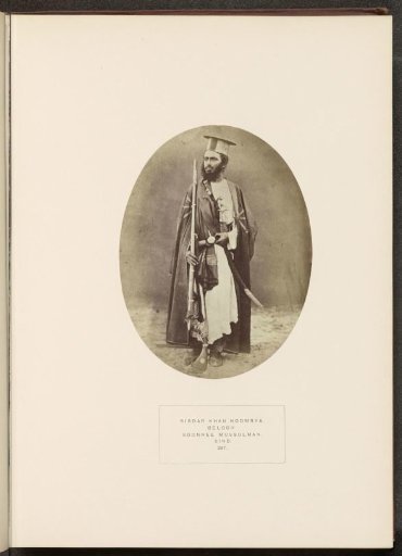 Portrait of Sirdar Khan with a musket and a sabre, Sindh, Pakistan