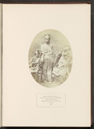 Portrait of Gholam Mahomed with two brothers, Sindh, Pakistan