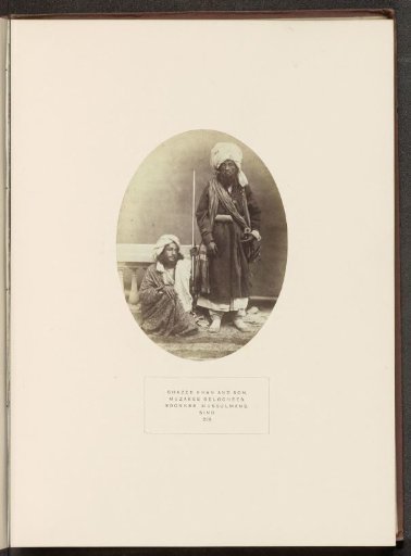 Portrait of Ghazee Khan and his son from the Mazari Baloch tribe in Sindh, Pakistan
