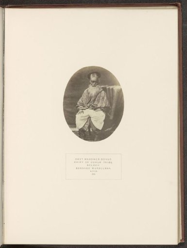 Portrait of Dost Mahomed, a landholder and chieftain from the Baloch community in Sindh, Pakistan