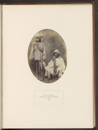 Portrait of two unknown men from a Sindhi tribe in Sindh, Pakistan