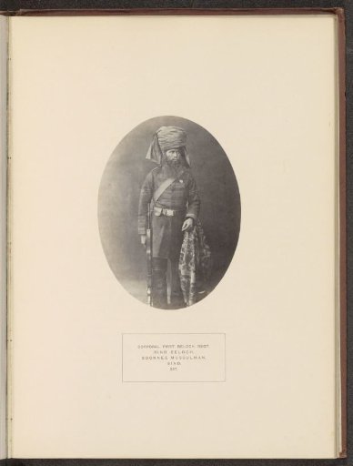 Portrait of Wazeer Khan, a corporal in the first Baloch regiment, Sindh, Pakistan