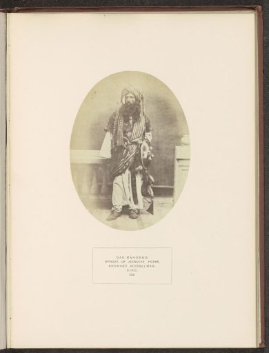 Portrait of Dad Mahomed, an officer in Sindh, Pakistan