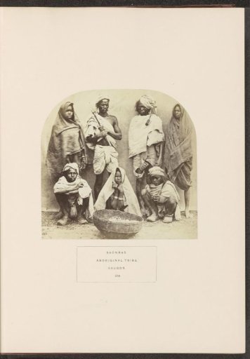 Portrait of seven people from the Saonra tribe of Sagar, Madhya Pradesh, India