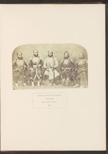 *Portrait of five officers in the service of Begum Sultan Shah Jahan of Bhopal, Madhya Pradesh, India* -> (Already English) -> Portrait of five officers in the service of Begum Sultan Shah Jahan of Bhopal, Madhya Pradesh, India
